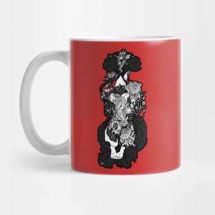 Koi fish tattoo on geisha girl back with kuki flowers Mug